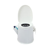 Portable Toilet with Integrated Holder for Cleaning Detergent and Toilet Paper